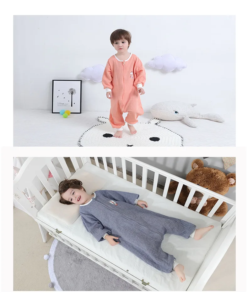 Новорожденный Sleepsacks детские кроватки спальные мешки Set ноги хлопка сна летний милый детский костюм для Детский Комплект постельного белья