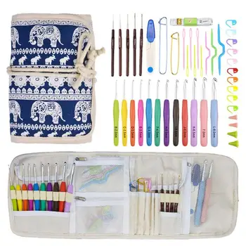 

14pcs Crochet Hooks Set TPR Aluminum Needles Knit Craft Yarn Sewing Tools Needles Weave Sewing Tools Crochet Hooks Knit