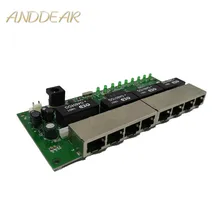 OEM PBC 8 портов гигабитный Ethernet коммутатор 8 портов с 8 контактным разъемом 10/1000/100 м концентратор 8way power pin печатная плата OEM schroef gat