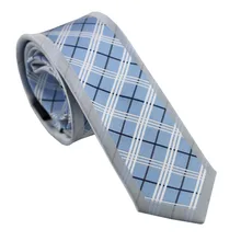 Галстуки coahella светло-голубой галстук с белыми черными пледами серебристого цвета с окаймленным дизайном шейный платок из микрофибры обтягивающий галстук 6 см