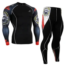 Мужская спортивная одежда Life on track, обтягивающие компрессионные футболки и колготки, комплект для тренажерного зала, тренировок, ММА, фитнеса, комплект одежды