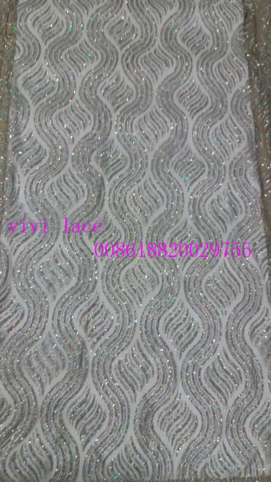 

5yards AYX021 shining silver sparkle glued glitter african tulle mesh lace for wedding dress/evening dress,ship by dhl