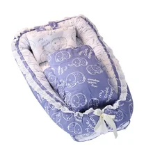 Портативный детский матрас для новорожденных кроватки дышащий и Сон Гнездо с подушкой детское постельное белье мода