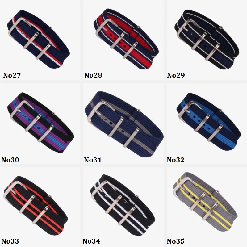 

New Arrived nato strap 20mm Military Diver's Watch Strap Band 4 Ring NYLON WATCHBAND 20 MM