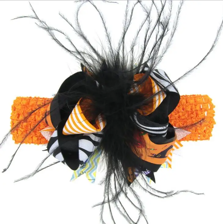 halloween marabou headband7