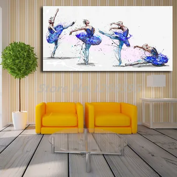 

Blue Swan Ballet Painting By Yann Dalon Art Canvas Poster Painting Wall Picture Print Modern Home Bedroom Decoration Framework