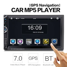 8001 2Din 7” Universal Car Radio Video Stereo MP5 Player GPS Navigation FM Bluetooth Remote Control Support Rear-view Camera