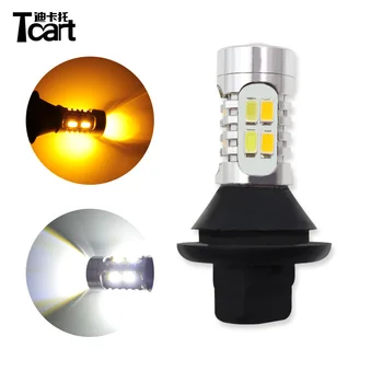 

Tcart 1Set Auto Led DRL Daytime Running Lights Turn Signals Car White+Golden Lamps P21W BA15S For Opel Vectra C 2003 Antara 2012
