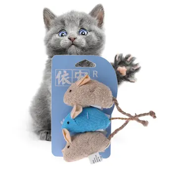 

3Pcs/Set Rat Squeak Noise Sound Toy Pet Cat Kitten Scratching Plush Mouse Playing Toy
