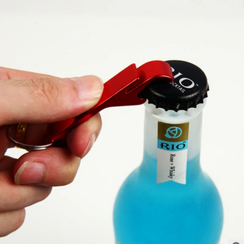 500pcs key chain metal aluminum alloy keychain ring beer Can bottle