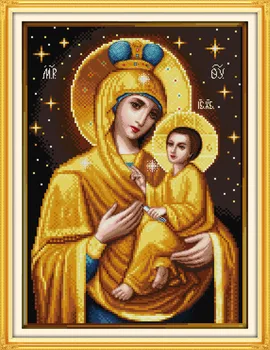 

Holy Madonna-and-child Printed Canvas DMC Counted Chinese Cross Stitch Kits printed Cross-stitch set Embroidery Needlework