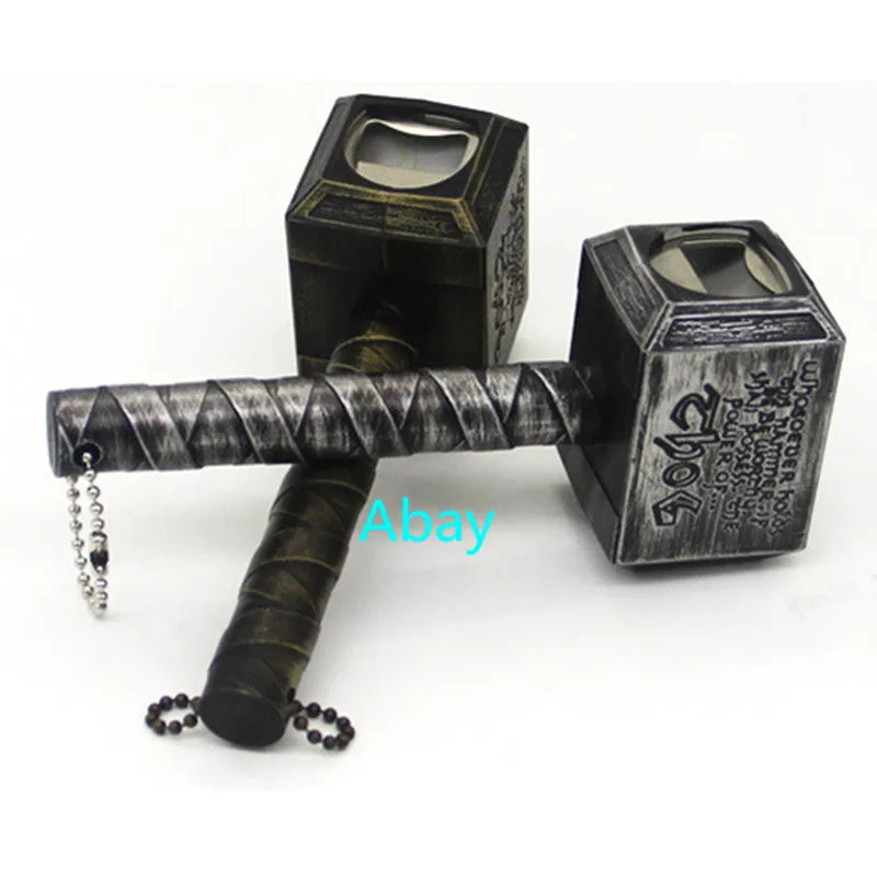 

8" Avengers: Endgame Thor The thor back Mjolnir Thor Odinson Thor hammer Bottle opener Small Gift ABS Action Figure Toy OPP J69