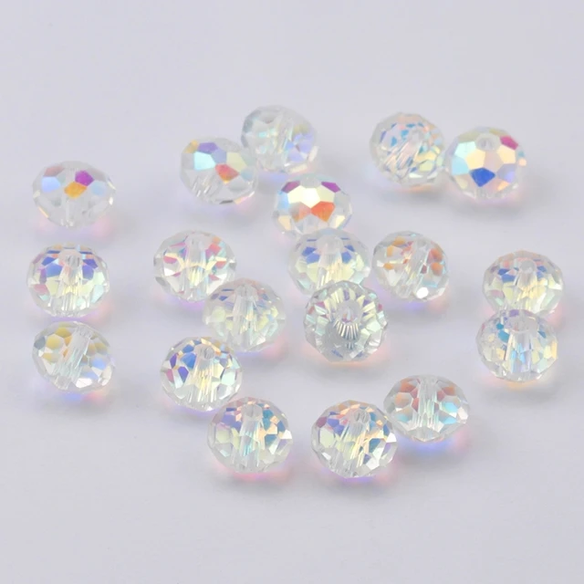 Swarovski Crystal Beads Jewelry Making  8mm Glass Crystal Bead Ab Rondelle  - Clear - Aliexpress