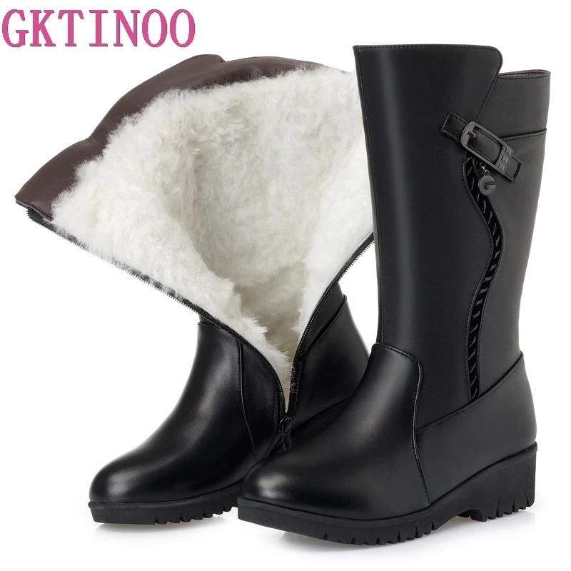 GKTINOO Winter Boots Wool Fur Inside 