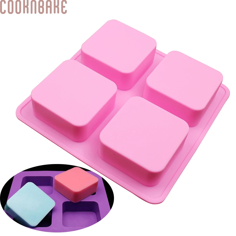 

COOKNBAKE DIY Silicone Handmade Soap Mold 6.6 * 6.6 * 3cm Cubes Surface Curved Design Cake Baking Mold SSM-001-8