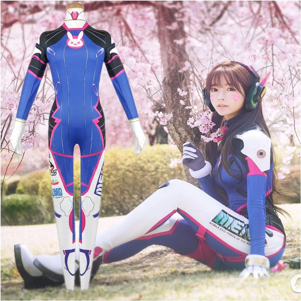 Аниме D.va Косплей Костюм Overwatch d.va парик dva татуировки Передача DVA лицо тату