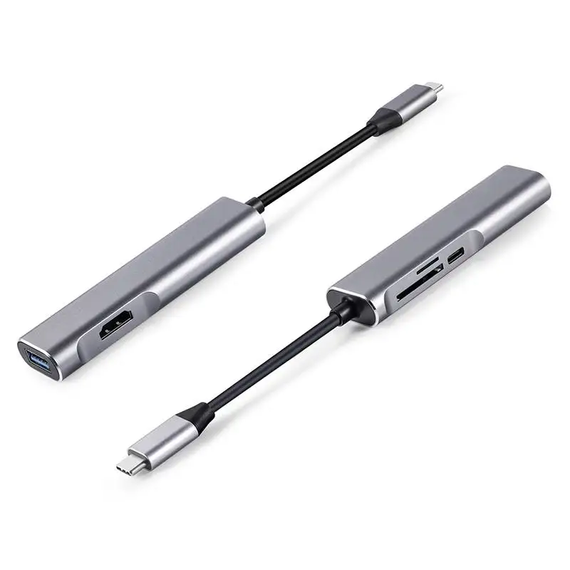 Универсальный алюминиевый USB C концентратор HDMI Тип C концентратор 3,0 разветвитель адаптер TF Micro SD кардридер для imac для Macbook pro 2015 2016