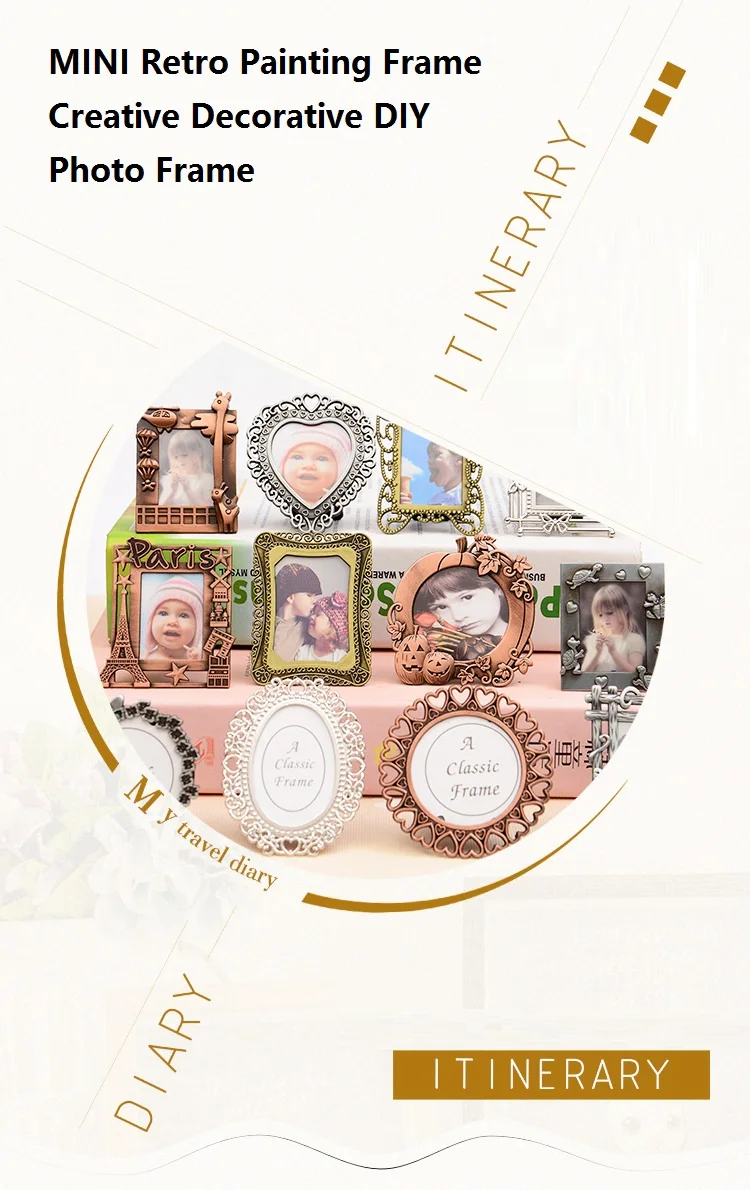 European mini retro photo frame European decoration DIY metal picture frame pendant decorative parts photo frame color random