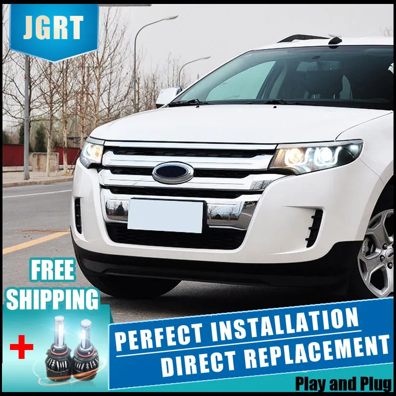  2PCS LED Headlights For Ford Edge 2013-2014 Car Led Lights Double Xenon Lens Car Accessories Daytim - 32905980346