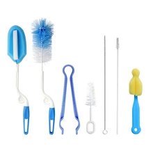 7 шт. бутылка для детского молока щетка для кормления портативная ручная нейлоновая и губчатая трубка очиститель Соска-пустышка щетки для соски