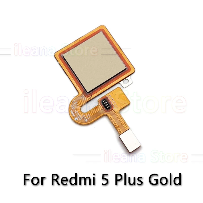 Оригинальная Кнопка возврата домой датчик отпечатков пальцев гибкий кабель для Xiaomi Redmi Note 5 Plus Pro Телефон Запчасти - Цвет: 5 Plus Gold