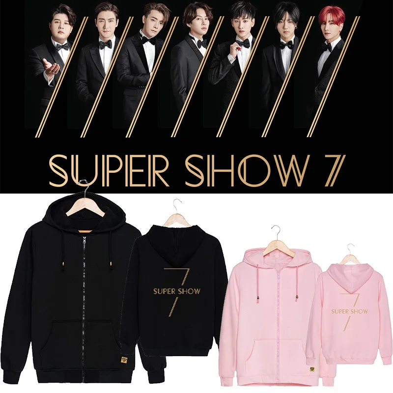 KPOP Корейская мода супер Юниоры SJ SuJr WORLD TOUR SHOW7 хлопковые осенние толстовки на