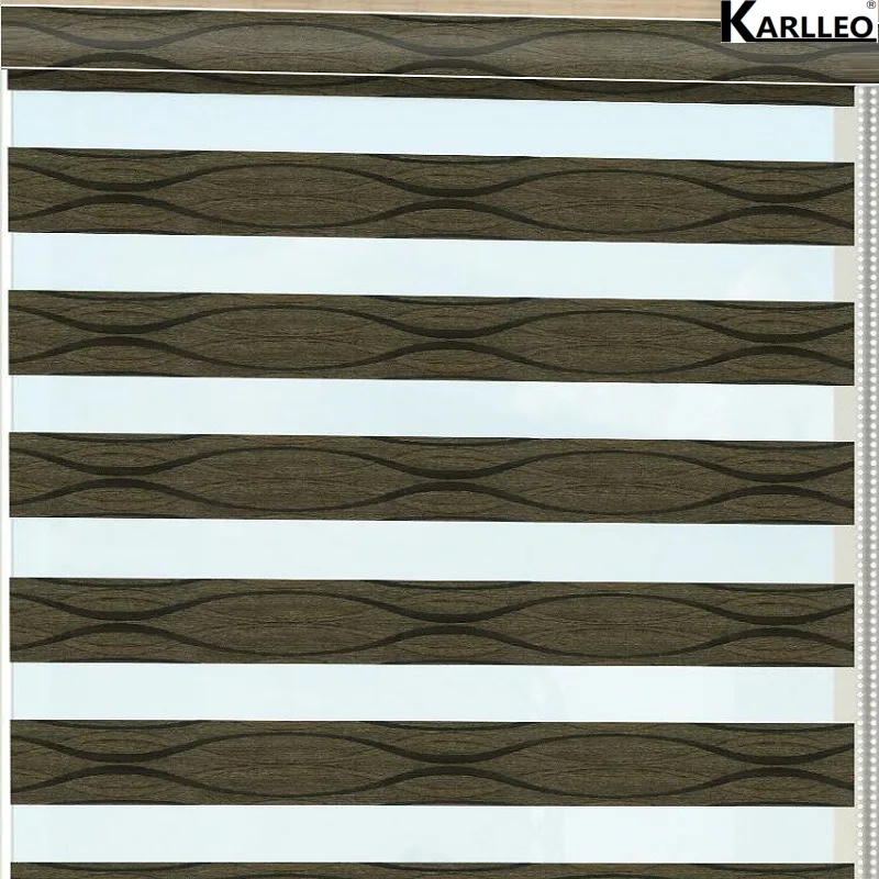 

High Quality Jacquard Blackout Zebra Roller Blinds K09 Pattern Manual or Motorized Remote Control Customize Size