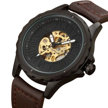 

2020 New Arrived Luxury Brand Fashion Skeleton Automatic Mechanical Mens Watches Full Steel Leather Brand Wristwatches Men Gifts
