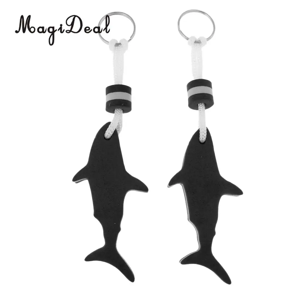 MagiDeal 2x Shark Floating Keychain Keyring Water Buoyant Key Holder for Beach Swim Yachting - Portable, Lightweight, Durable