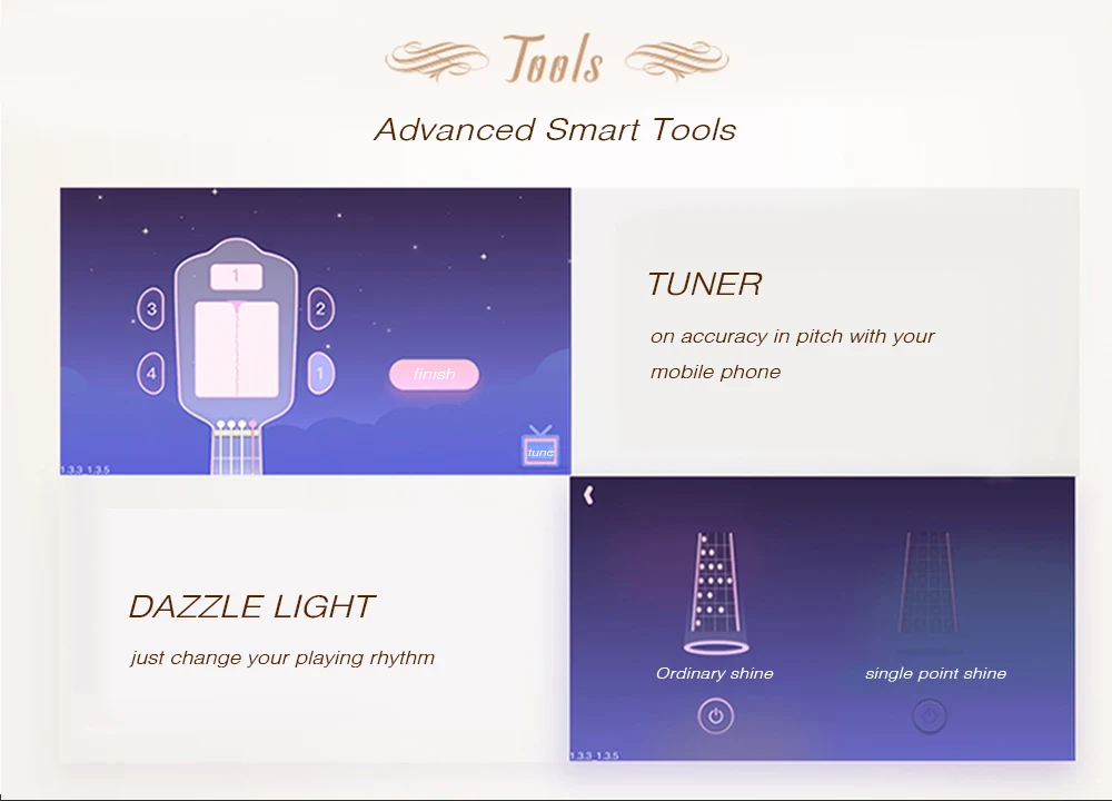 Populele S1 Smart 23 дюймов деревянная Гавайская гитара маленькая гитара для начинающих удивительный звук легко играть с светодиодный светильник интеллектуальная Гавайская гитара