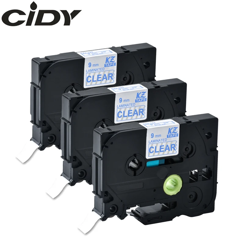 Ламинированная лента Cidy tze123 tz 123 tz123 tze 3 шт. синего цвета прозрачная 9 мм для