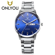 Man watches 2017 hot full rose women watches charm fashion ultra-thin clock ladies Auto Date blue lover business ONLYOU wrist