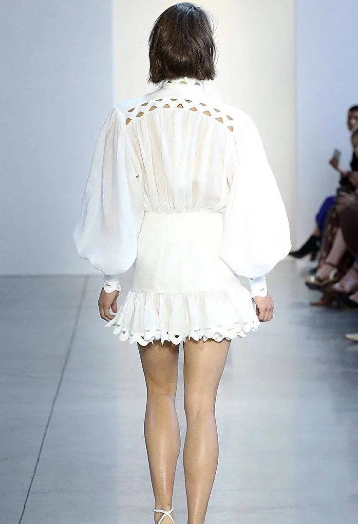 Tang Summer Dress 2019 long sleeve Solid White Sweet Women Cross Drawstring Mini Dress Vocation Beach Sexy Lace Dress (3)