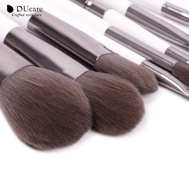 DUcare кисти для макияжа Профессиональная Косметика набор кистей 8 шт. высокое качество топ синтетические волосы с белым цилиндром набор кистей