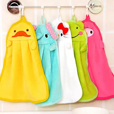 

Pudcoco Fashion Coral Fleece Baby Hand Towel Soft Children's Cartoon Animal Hanging Wipe Bath Face Towel