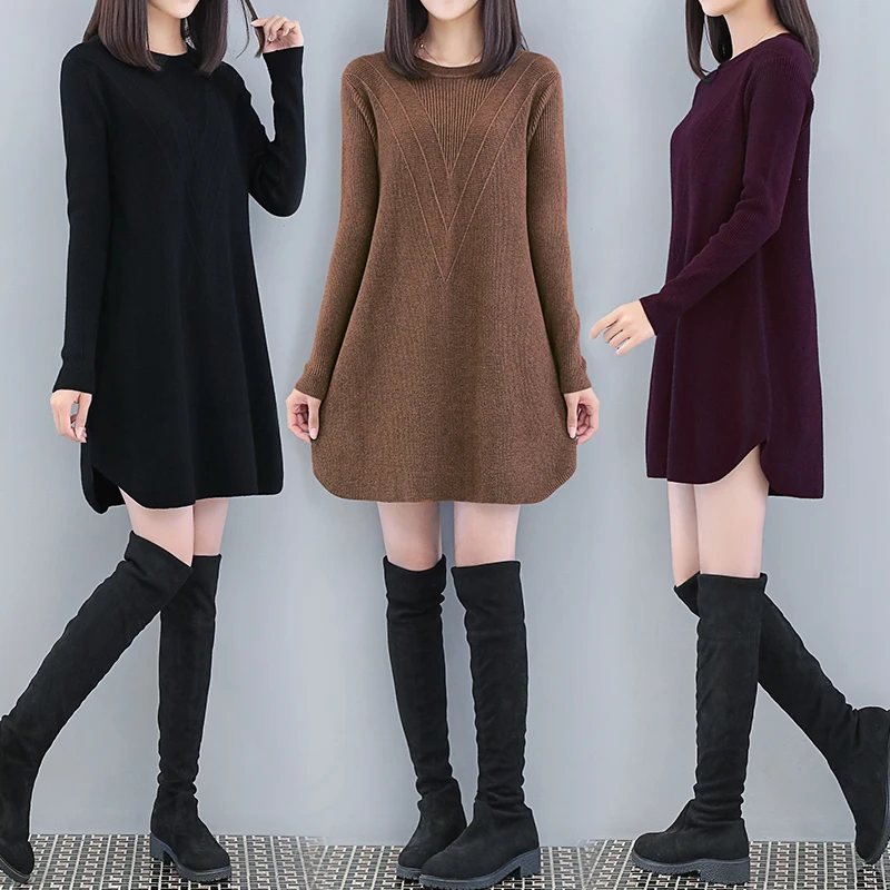 

Pregnant Women Autumn Long Oversize Sweater 2018 Maturity Clothes Knitting Dress