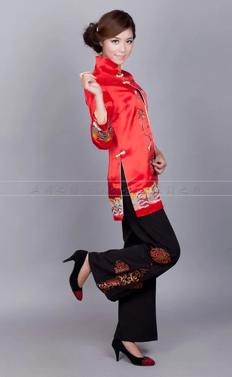 Для женщин Костюм Танг Топ средней длины Тренч Классический китайский стиль национальные костюмы Костюм Танг костюм Hanfu шоу