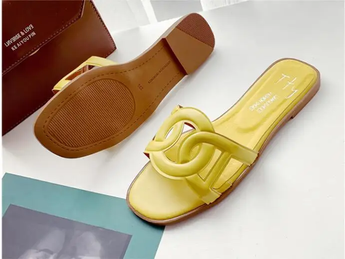 Г. Новые летние женские тапочки на плоской подошве женская одежда Корейская версия сандалий ins/женская пляжная обувь