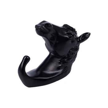 

Head Deer Animal Ornamental Hook Creative 1 Pcs Hanging Head Hat, black horse
