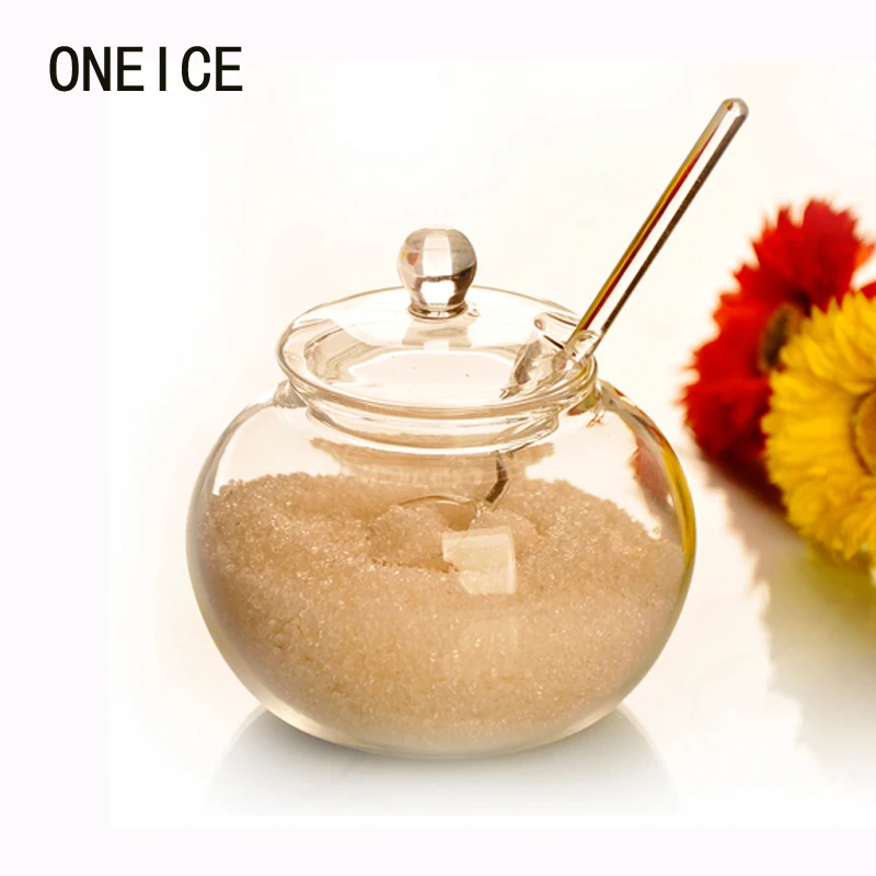 

ONEICE Transparent glass sucrier crystal candy cylinder candy jar spice jar