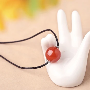 

Necklace short red agate beads jewelry accessories female simple ethnic wind clavicle chain free shipping