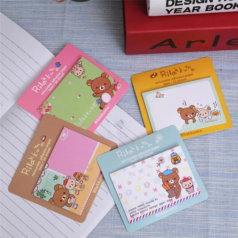 Rilakkuma Memo pad размещение сообщения съемный клей прикольный стикер бумага Papelaria Липкие заметки канцелярский школьный офисный принадлежности