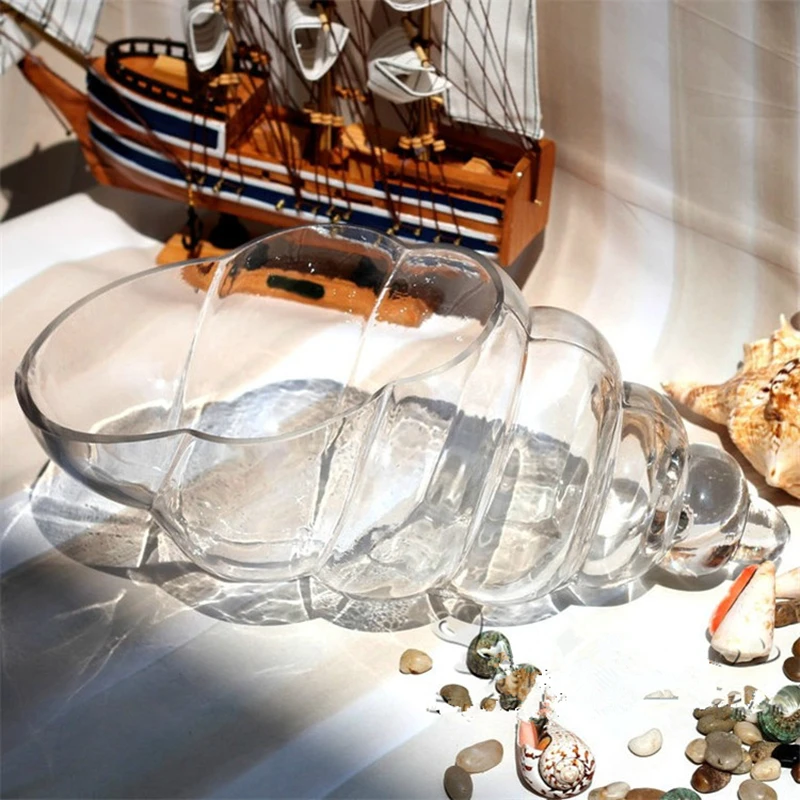 

Modern Style Home Decor Conch Table Glass Vase Air Plant Terrarium Glass Container Vase Wedding Decoratives Table FlowerPot