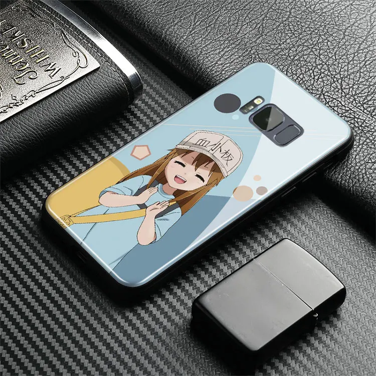 Platelet Cells at Work! Anime Tempered Glass Soft Silicone Phone Case For Samsung Galaxy S7Edge S8 S9 S10 e Plus Note8 9 10 PLUS | Мобильные
