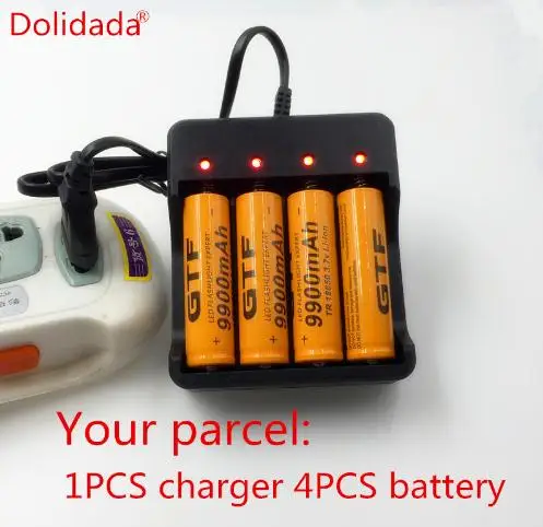 4 шт. Dolidada Новый 18650 Батарея 3 7 V 9900 мА/ч Перезаряжаемые Li Ion для светодиодного