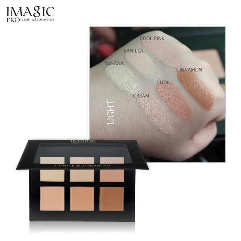 Крем imagic Contour Palette Kit Pro 6 цветов консилер палитра для макияжа консилер праймер для лица для всех типов кожи - Цвет: LIGHT