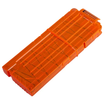 

12 Reload Clip Magazines Round Darts Replacement Plastic Magazines Toy Gun Soft Bullet Clip Orange For Nerf N-Strike