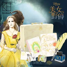 Роскошная Красавица и Чудовище подарок на день рождения набор блокнот/перо ручка/открытка/васи лента/Наклейка/чернила/Закладка для дневника канцелярские принадлежности