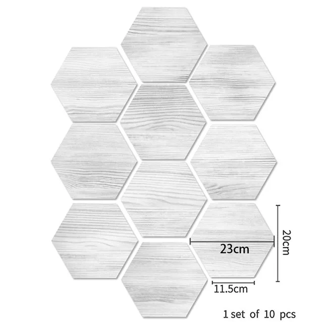 10 шт./лот, шестигранная Наклейка на стену из ПВХ под дерево, s DIY, художественный декор, наклейка для домашнего декора, зеркальная декоративная наклейка для гостиной, 7A2914 - Цвет: 3