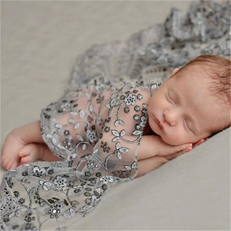 

Stretch Baby Lace Wrap Headbands Newborn Photography Wraps Infant Photo Props Baby Floral Hair Accessories Photo Shoot Props